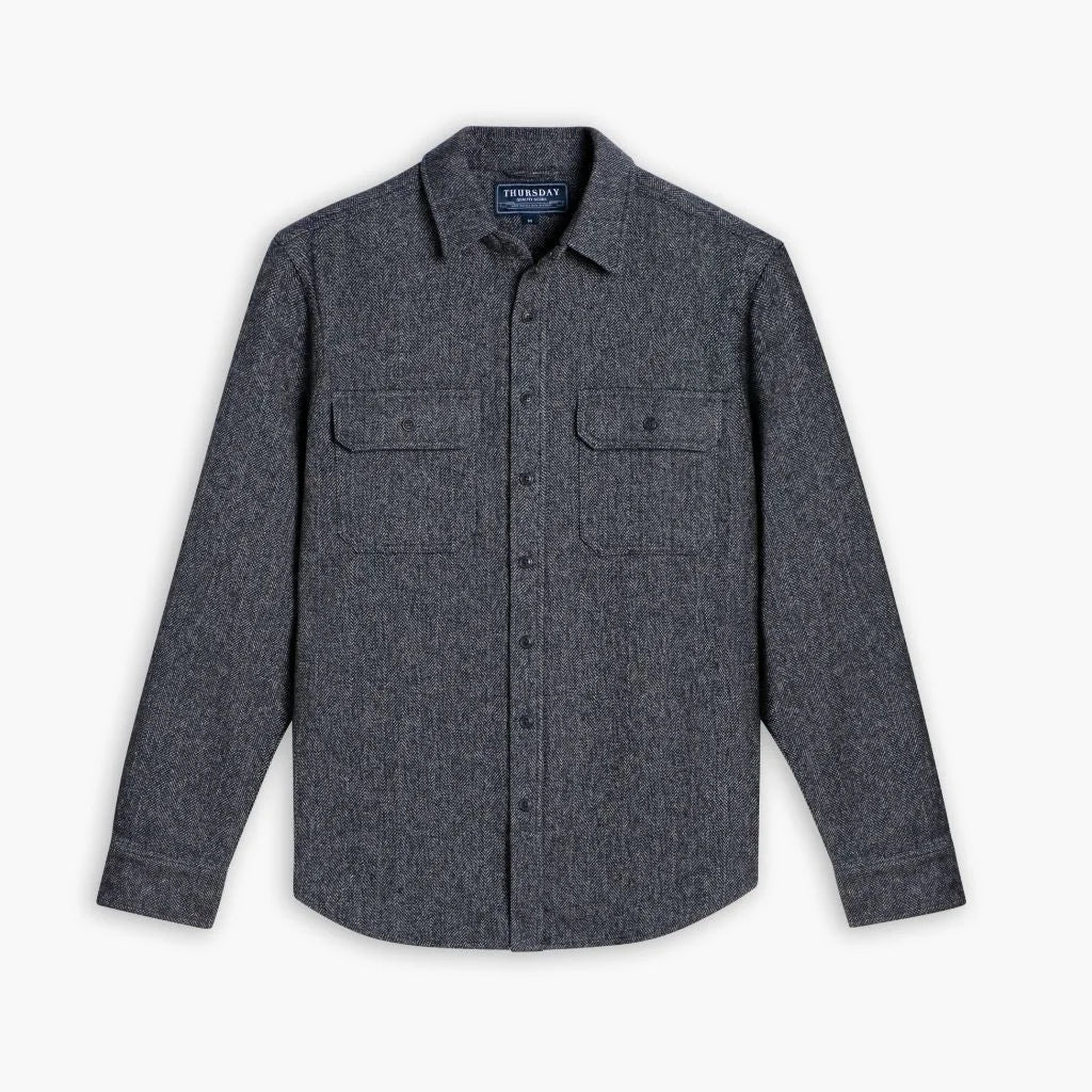 Summit Flannel Shirt | Blue Herringbone