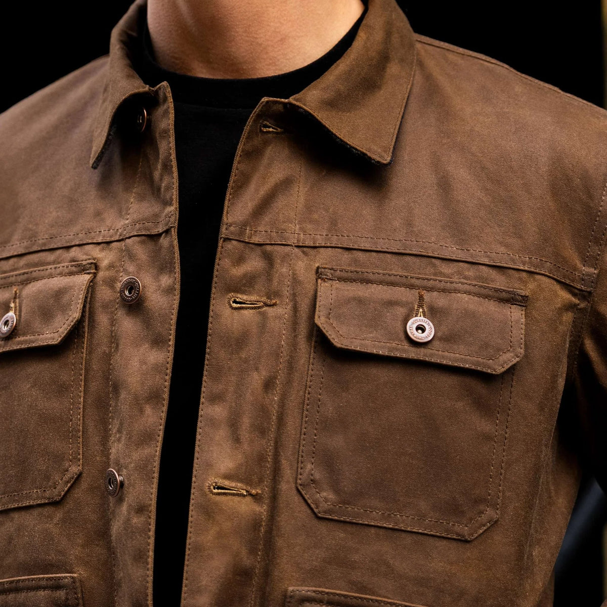 Waxed Trucker Jacket | Coyote