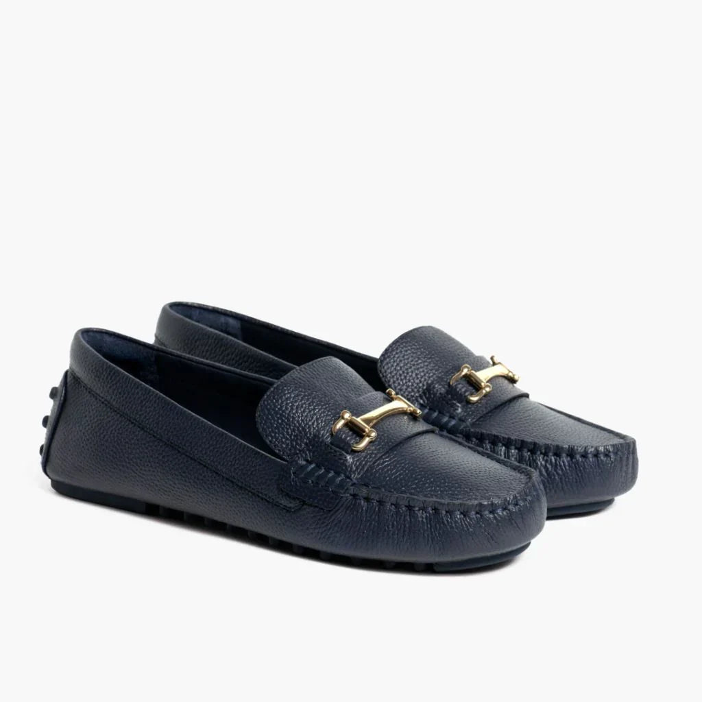 Driving Loafer | Navy & Gold