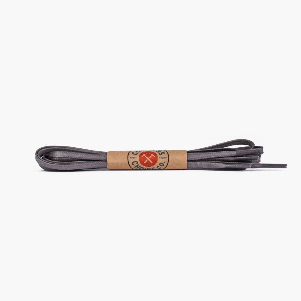 Flat Waxed Cotton Laces | Grey