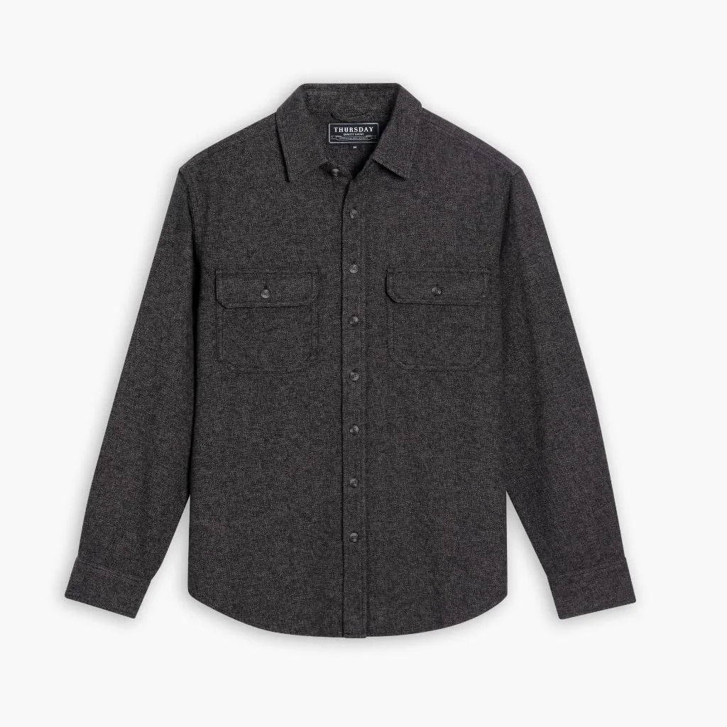 Summit Flannel Shirt | Black Herringbone